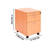 Flexeo® Schreibtisch Container mit 3 Schubladen 3