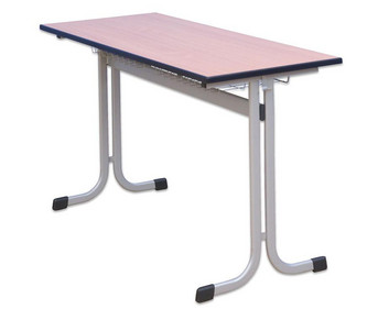 Zweier Schülertisch mit C Fuß 130 x 55 cm