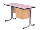 Lehrertisch C Fuß mit abschließbarem Fach und 1 Schublade