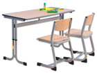 Zweier Schülertisch mit C Fuß höhenverstellbar 130 x 55 cm