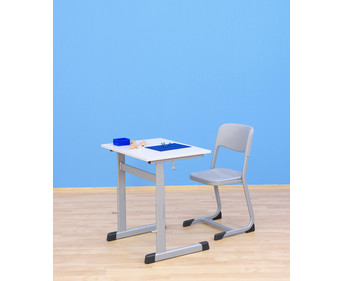 Einer Schülertisch mit L Fuß höhenverstellbar ohne Ablage