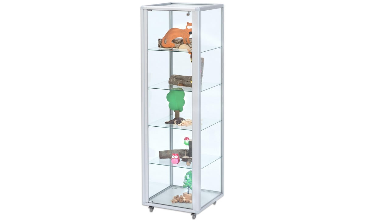 Omega Quadrat-Vitrine, LED Streifen-Beleuchtung