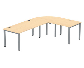 Flexeo® Schreibtisch (Breite 100 cm) mit Anbau und Viertelkreis