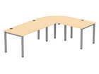 Flexeo® Schreibtisch (Breite 100 cm) mit Anbau und Viertelkreis