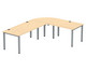 Flexeo® Schreibtisch (Breite 120 cm) mit Anbau und Viertelkreis 1