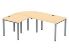 Flexeo® Schreibtisch (Breite 120 cm) mit Anbau und Viertelkreis