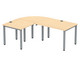 Flexeo® Schreibtisch (Breite 120 cm) mit Anbau und Viertelkreis 2