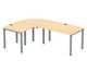 Flexeo® Schreibtisch (Breite 140 cm) mit Anbau und Viertelkreis 1