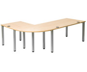 Flexeo® Schreibtisch (Breite 160 cm) mit Anbau und Viertelkreis 1