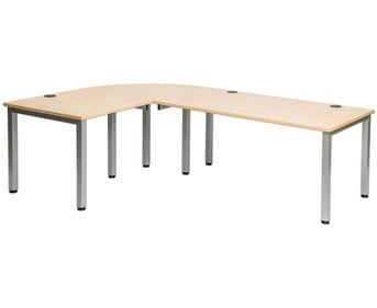 Flexeo® Schreibtisch (Breite 160 cm) mit Anbau und Viertelkreis
