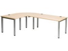 Flexeo® Schreibtisch (Breite 160 cm) mit Anbau und Viertelkreis