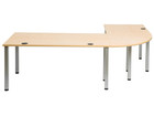 Flexeo® Schreibtisch (Breite 160 cm) mit Anbau und Viertelkreis
