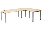 Flexeo® Schreibtisch (Breite 160 cm) mit Anbau und Viertelkreis