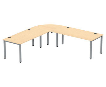 Flexeo® Schreibtisch (Breite 180 cm) mit Anbau und Viertelkreis