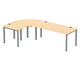 Flexeo® Schreibtisch (Breite 180 cm) mit Anbau und Viertelkreis 2