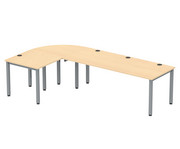 Flexeo® Schreibtisch (Breite 200 cm) mit Anbau und Viertelkreis 2