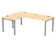 Flexeo® Schreibtisch (Breite 200 cm) mit Anbau 2