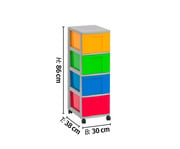 Flexeo® Rollcontainer 4 große Boxen 3