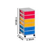 Flexeo® Rollcontainer 6 kleine Boxen 3