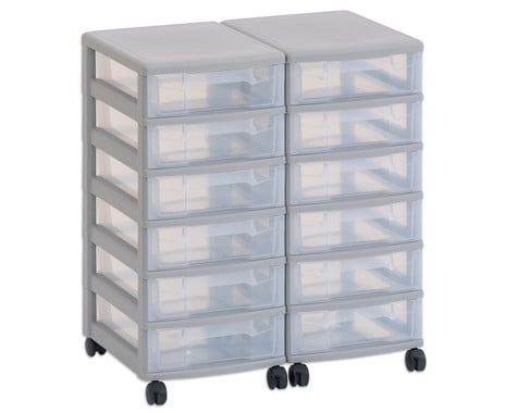 Flexeo® Container System 2 Reihen 12 kleine Boxen