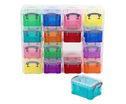 Really Useful Sortierboxen bunt 16 Stück im Transparentschuber 3