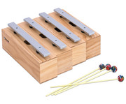 Betzold Satz mit 4 Bass Klangbausteinen Aluminium 2