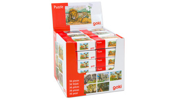 Goki Mini-Puzzle „Wer Frisst Was?“ – Aus Holz, 18 Teile, 9 Motive – Lernpuzzle Für Kleinkinder