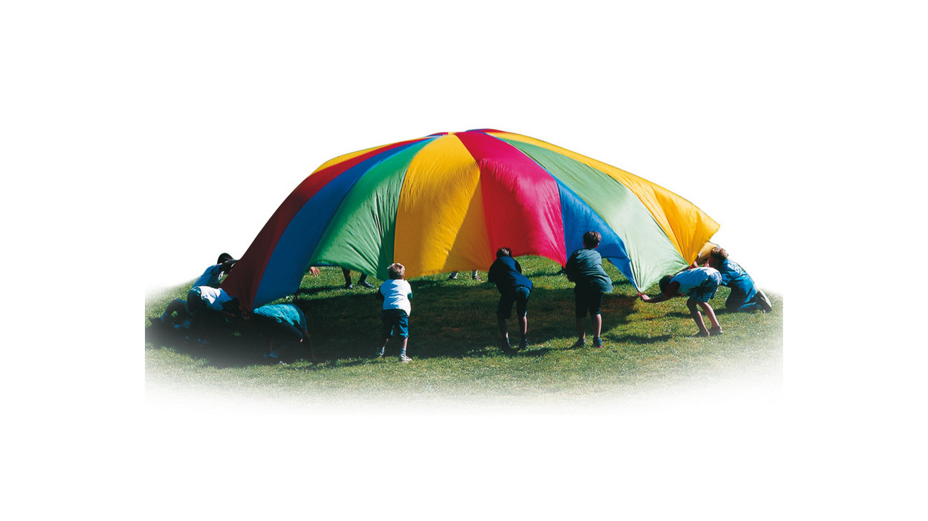 Gonge Schwungtuch mit Handgriffen bunt Freizeit Outdoor Spiel Fallschirm Tücher 