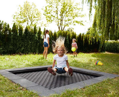 EUROTRAMP Bodentrampolin Kids Tramp Playground mit Fallschutzplatten