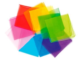 Betzold Chiffon-Tücher in 10 Farben, 10 Stück