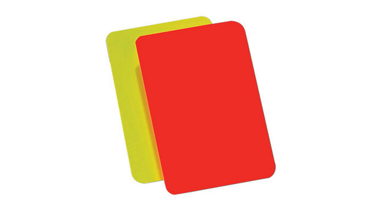 PVC ,a Fußball-Schiedsrichterkarten Rot / Gelb 2 Stück 