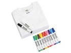 Fruit of the Loom 5 Kinder T Shirts zum Bemalen mit 12 Stoffmalstiften
