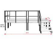 Treppe für 40 cm Bühne 1 stufig ohne Geländer 1