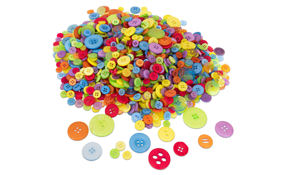 Special Touches Bunte Knöpfe Aus Kunstharz – 300 Stück, Rund, 4 Mm, Für Bastelprojekte