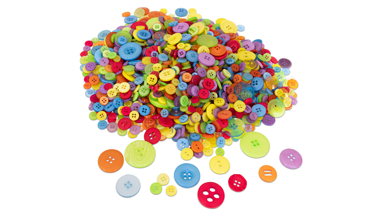 50 Große Mehrfarbige Kunststoffknöpfe in Verschiedenen Formen für Kinder,