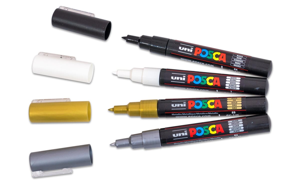 POSCA Set mit extrafeiner Rundspitze, 4er-Set