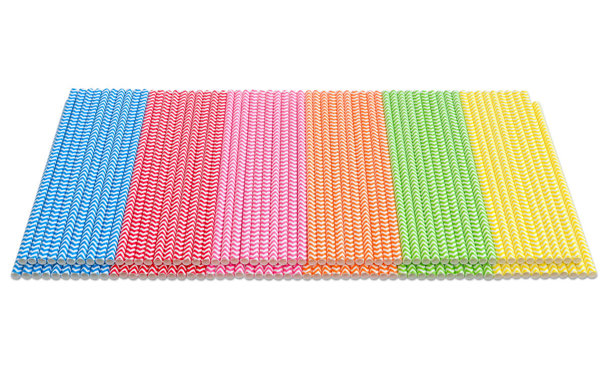 Papierstrohhalme „zickzack“, 120 Stück