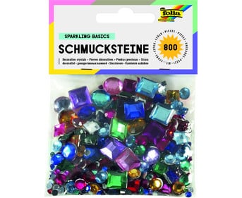 folia 800 Deko Steine in versch Farben und Formen