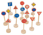 goki Verkehrszeichen aus Holz 15 tlg 1