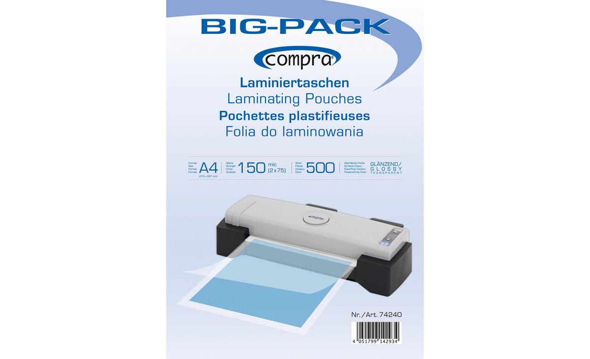 Laminierfolien A4 150mic - 500 Stück Großpackung Für Büro & Schule