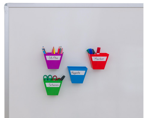 Magnetische Aufbewahrungsboxen, Set mit 4 Stück, bunt - betzold.de