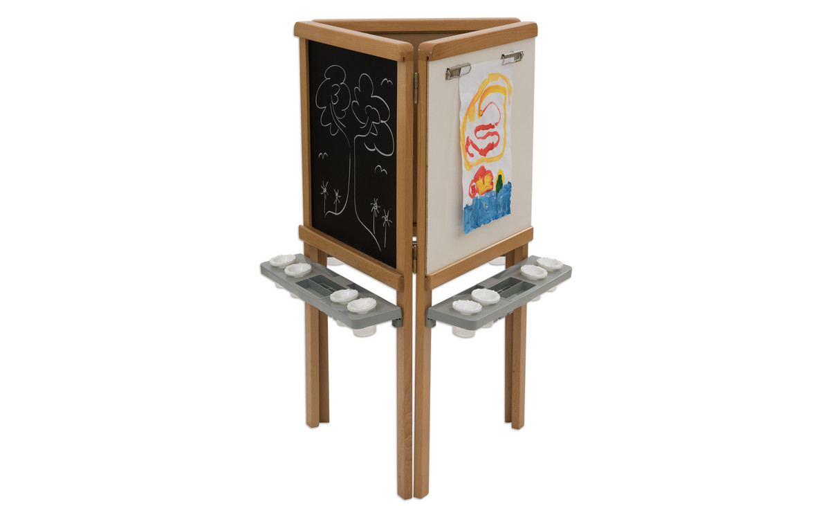 Betzold Magnetische Malwand Für Kinder – Höhenverstellbar, Mit Farbbechern & Pinselablage