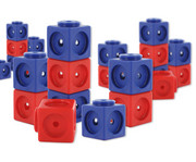 DICK System Riesen Steckwürfel Set magnetisch rot/blau 1