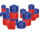 DICK System Riesen Steckwürfel Set magnetisch rot/blau 1
