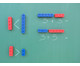 DICK System Riesen Steckwürfel Set magnetisch rot/blau 2