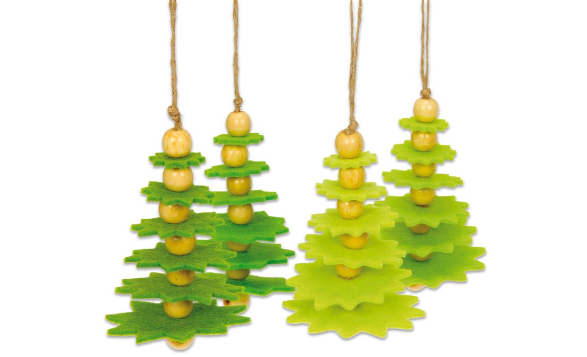 Bastelset Filz-Tannenbäumchen, 4er-Set