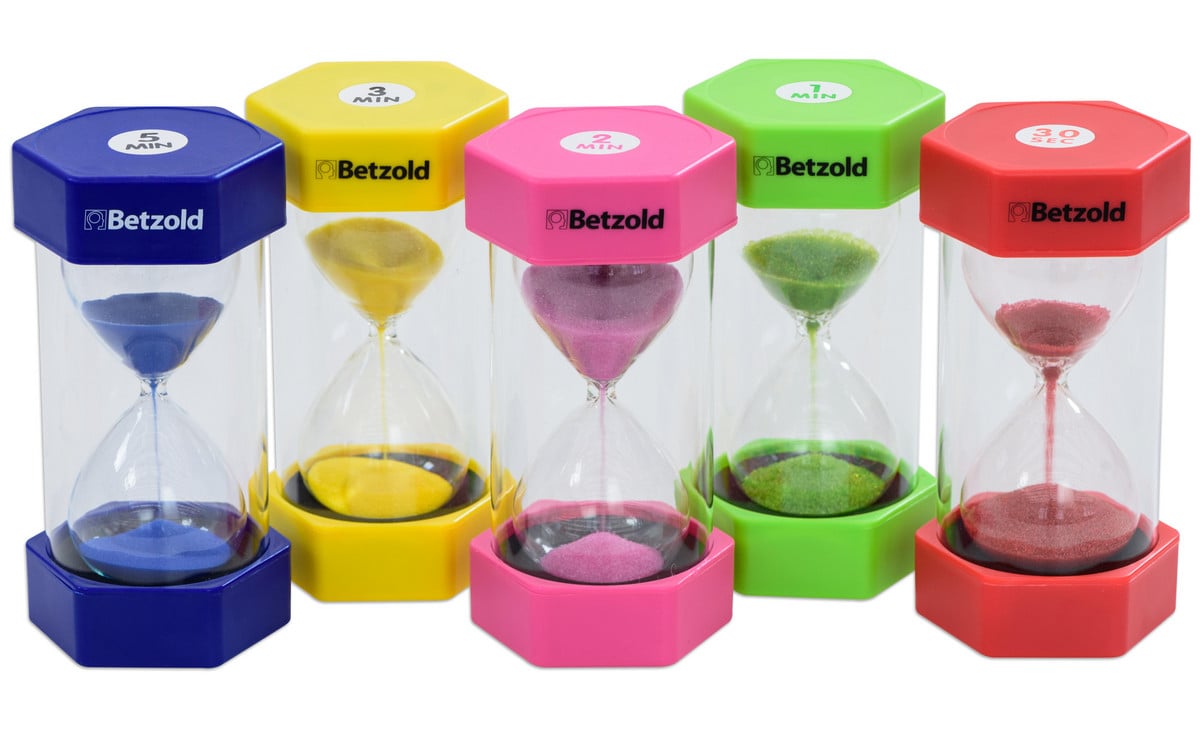 Betzold Sanduhren-Set Shorttimer (1, 2, 3, 5 min. und 30 sek.)
