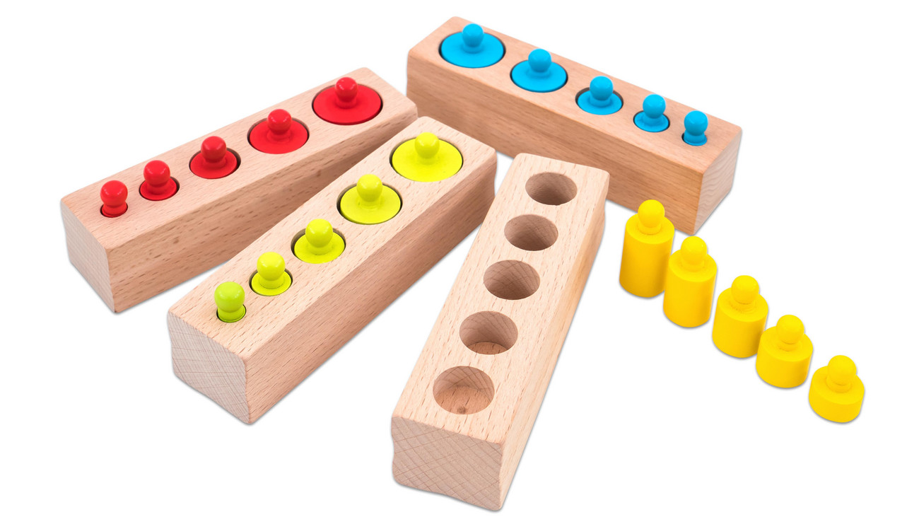 Perlen Treppen Zylinder Block Spielzeug Montessori Holz Rosa Turm 