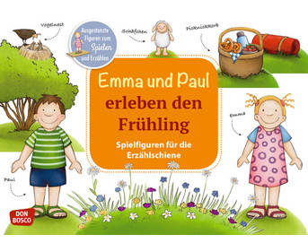 Emma und Paul erleben den Frühling Spielfiguren für die Erzählschiene