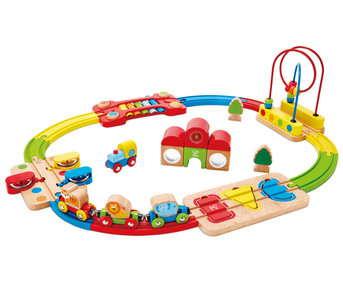 Holzeisenbahn mit Xylophon 30 teilig